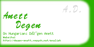 anett degen business card